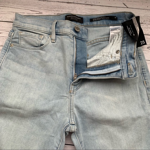 BANANA REPUBLIC high rise ankle length light wash denim skinny jean size… - Picture 7 of 12